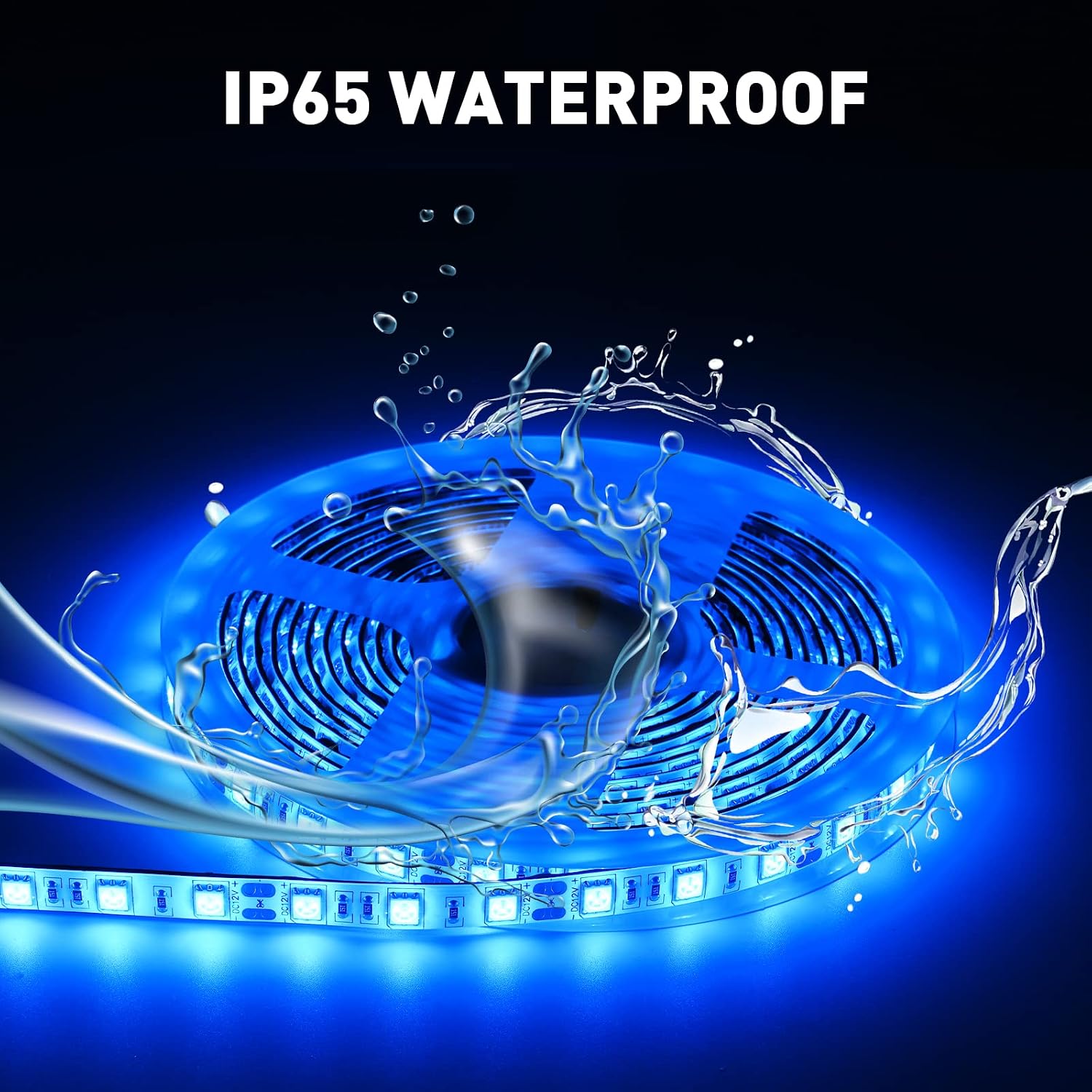 Marine LED Strip Lights for Pontoon Boats - 12V Waterproof Interior Deck Lighting for Kayaks, Jon Boats, Bass Boats, and Fishing Vessels (Blue, 32.8Ft)
